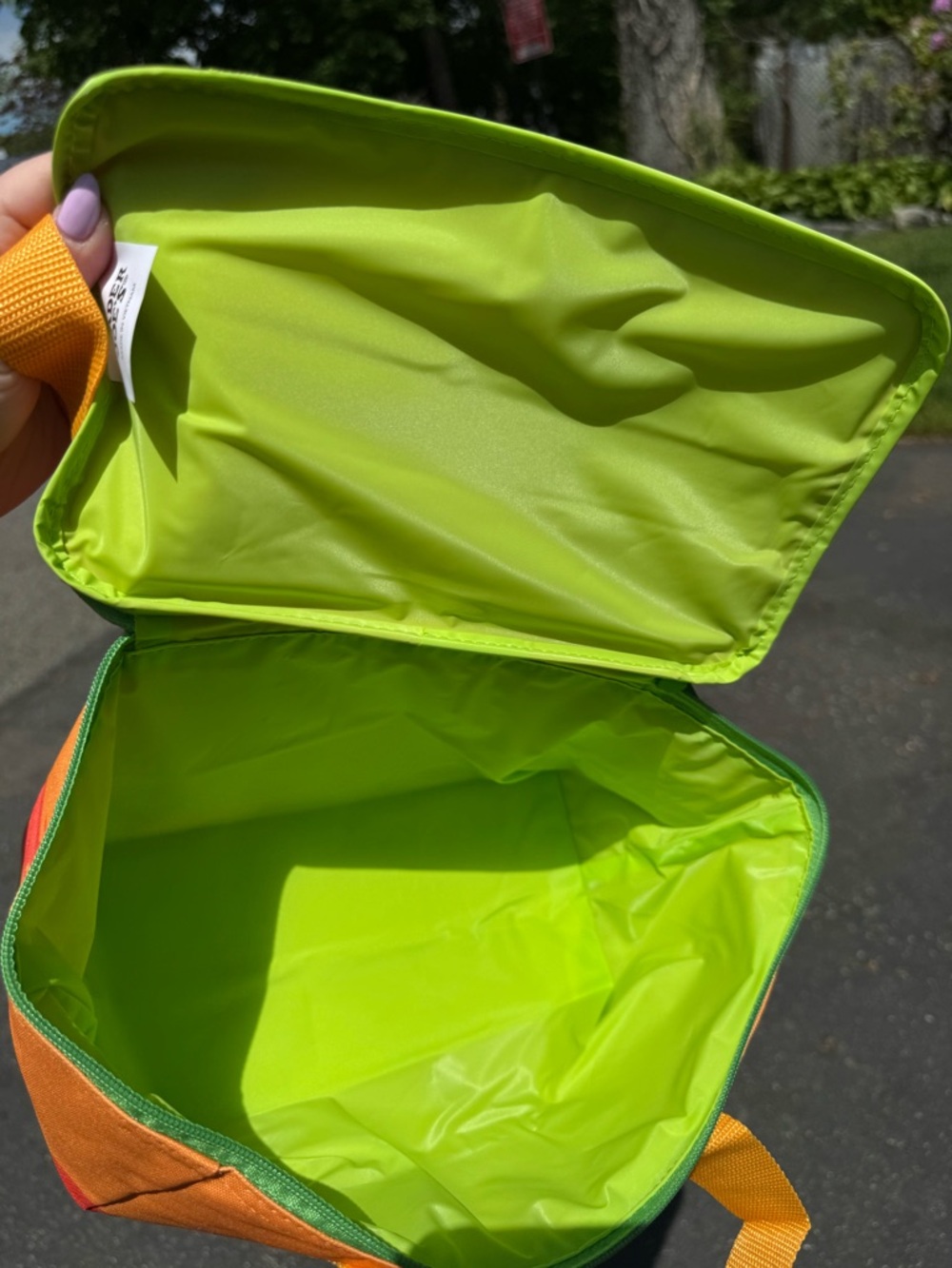 NWT! Trader Joe's Orange & Lime Green Insulated Mini Tote Summer 2026 - Picture 3 of 3